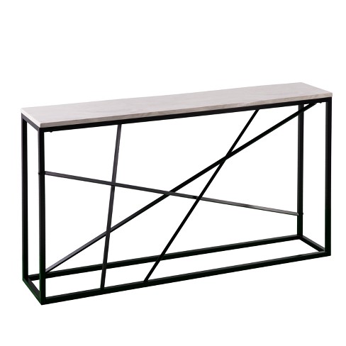 Skinny black deals console table