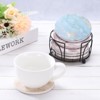 Unique Bargains Vintage Metal Coaster Holder for 4 Inch Round and Square Coasters Black 1 Pc - 3 of 3