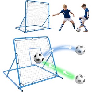 4x4 Soccer Goal Net and Soccer Rebounder Net with Adjustable Angle, 2 in 1 Training Nets, for Kids Teens Adults Soccers Training Control, Passing - 1 of 4