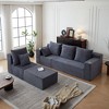 137" Corduroy Modular Sectional Cloud Sofa with Deep Seat, Cup Holders, and No Assembly Required - 3 of 4
