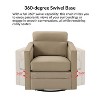 Eulalia 28.74''Wooden Upholstery Wide Genuine Leather Swivel Chair with Swivel Metal Base and  Squared Arms | ARTFUL LIVING DESIGN - 4 of 4