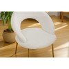 Mshliw Set of 1 Teddy Fabric Dining Chair with Curved Backrest, Foam Cushion and Metal Legs, Upholstered Accent Side Chair for Dining Room - 2 of 4