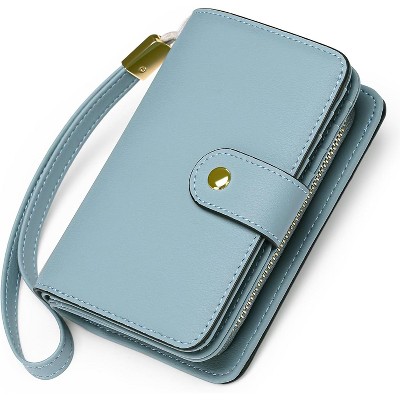 BEAFUP Women's Wallet,Small Wallet RFID Blocking Leather Wristlet，Bifold Wallet Credit Card Holder with Zipper Coin Pocket and ID Window