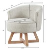 Lyngins Swivel Accent Chairs with Cross-shaped Wood Base,Upholstered Round Swivel Reading Chairs,Linen Sofa Chairs for Bedroom,Living Room - 3 of 4