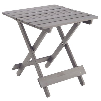 Vynxaria Gray Wood Folding Tables for Patio and Outdoor Spaces