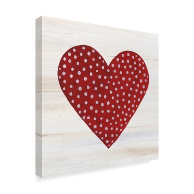 Trademark Fine Art -Kathleen Parr Mckenna 'Rustic Valentine Heart I' Canvas Art
