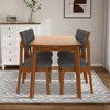 Hrinhom 5-Piece Dining Table Set with 4 Upholstered Chairs,Mid-century Modern Kitchen Dining Set - 4 of 4