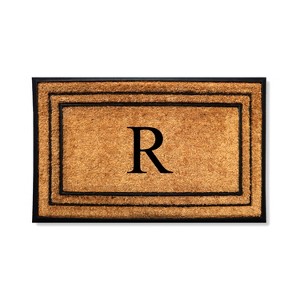 A1HC Natural Coir & Rubber Monogrammed 25"X57" Door Mat, Heavy Duty, Non-Slip Outdoor Entry Doormats - 1 of 4