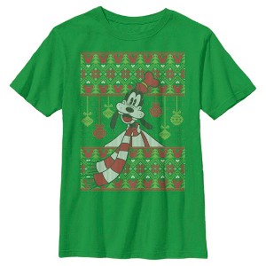 Boy's Mickey & Friends Christmas Goofy Ornament Print T-Shirt - 1 of 4