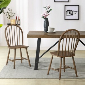 Christopher Knight Home Jafet Farmhouse High Back Spindle Dining Armless Chairs (Set of 2) - 1 of 4