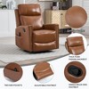 PAGED Modern Swivel Recliner Chair, Heating Massage Chair with Side Pocket, Leather Accent Chair for Bedroom, Living Room Furniture - 3 of 4