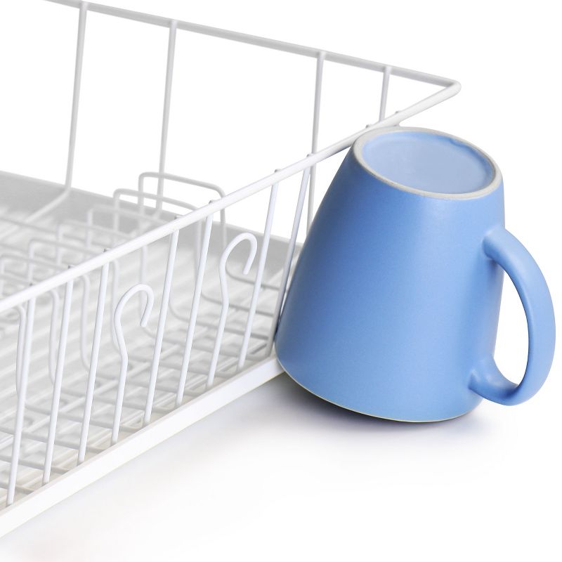 MegaChef 17.5 Inch Single Level Dish Rack with 14 Plate Positioners and a Detachable Utensil Holder, 4 of 7