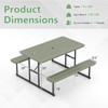 Costway Picnic Table Bench Set for 2-4 People Outdoor Rectangular Camping Dining Table Black/Gray/Green/White - 3 of 4