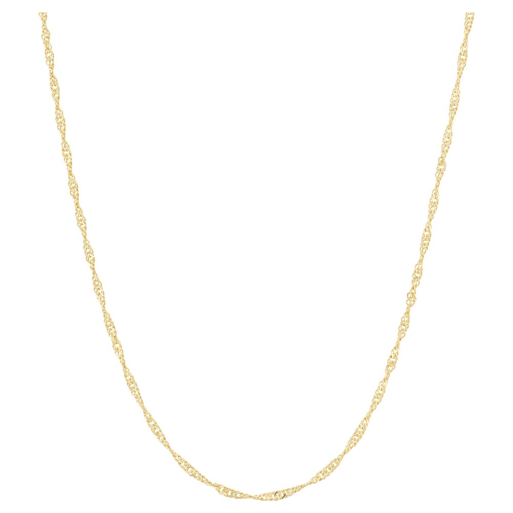 Photos - Pendant / Choker Necklace Adjustable Singapore Chain In 14k Gold Over Silver - 16" - 22" Gold