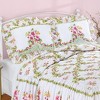 Collections Etc Columbine Floral Trellis Ruffled Edge Pillow Sham Gender Neutral Green - 2 of 2