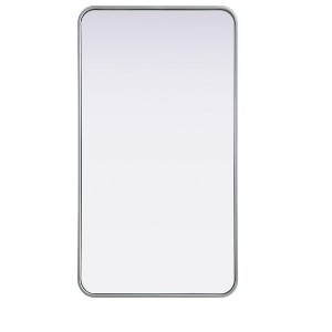 Elegant Lighting Contour Metal Rectangle Mirror 22x40 in Silver - 1 of 4