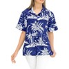 HAPPY BAY Hawaiian Shirts Womens Casual Summer Beach Tropical Tops Blouses Short Sleeve Button Up Dress Shirts Coverup Dresses for Women - 2 of 4