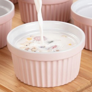 Ramekins Set, 8-Piece 8 Oz Ceramic Porcelain Cups - Oven & Dishwasher Safe for Baking Creme Brulee, Souffle - 1 of 4