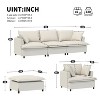 3PC Sofa Set, Modular Chenille Upholstered Sectional Sofa, 3 Seater Sofa with Armchair & Movable Ottoman, 5 Seat Indoor Furniture Set - ModernLuxe - 2 of 4