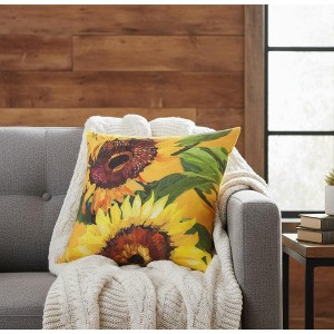 Sunflower 18" Climaweave Pillow – Floral by Manual Woodworkers and Weavers - 1 of 3