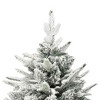 vidaXL Artificial Christmas Tree - Green/White Snow Flocked 7.88ft - PVC & PE - 300 LED Lights/Balls Included - 3 of 4