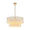 Rennnsan Asher 6-Light Modern Farmhouse 2-Tiered Natural Beige Drum Chandelier with Tassel Accents - 3 of 4