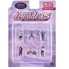 "Lowriders #5" 6 piece (5 People, 1 Bicycle) Diecast Figures Set 1/64 Scale Models by American Diorama - 4 of 4