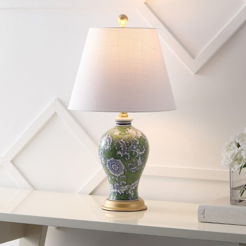 JONATHAN Y Grace 24" French Country Cottage Ceramic/Iron Floral Urn LED Table Lamp - image 1 of 4