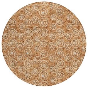 Terra Cotta Copper And Beige Geometric Washable Indoor Outdoor Area Rug - 1 of 4