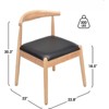 Fontoi Accent Chairs, Mid-Century Modern Accent Stools Set of 2, Armchair Upholstered Chair with Solid Wood Legs for Kitchen, Brown, 16.9"*14.2"*33.8" - 2 of 4