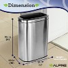 Alpine Industries Commercial Indoor Three-Stream Recycling Station 10.5 Gallon Stainless Steel - 2 of 4