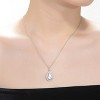 Guili Sterling Silver White Gold Plated Necklace with Clear Pear, Oval, and Round Cubic Zirconia Accent Design for a Dazzling Look - 3 of 3