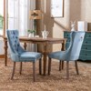 Set of 2 Modern Velvet Tufted Upholstered Dining Chairs with Wooden Legs and Nailhead Trim - ModernLuxe - 2 of 4