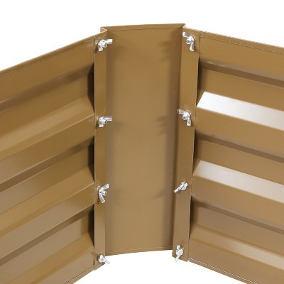 Brown Galvanized Steel Raised Garden Bed for Plants and Vegetables