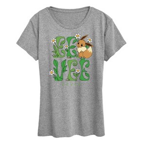 Women's - Pokémon - Eevee Floral Short Sleeve Graphic T-Shirt - 1 of 4