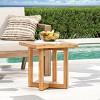 Syemin End Tables Small Round Side Table, 2 Tiers Farmhouse End Table, Accent Tables for Small Spaces, Night Stands, Brown, 18"*18"*18" - 4 of 4