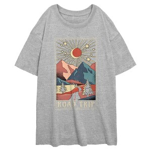 Junior's Lost Gods Mountains Trip Tarot Card Oversized T-Shirt - 1 of 2