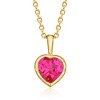 Ross-Simons 2.70 ct. t.w. Multi-Gemstone and 18kt Gold Over Sterling Jewelry Set: Cable-Chain Necklace and 3 Interchangeable Heart Pendants Size 18 - 4 of 4
