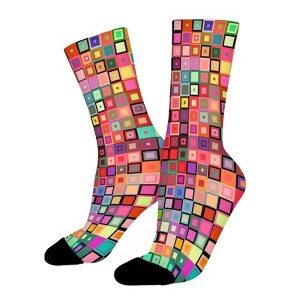 Modern Rainbow Colorful Women Printed Crew Socks Funny Funky Socks Soft Polyester Novelty Gifts for Artists Men - 1 of 4
