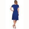 Rekucci Women's V-Neck Short Sleeve Crossover Dress with Tummy Control - 3 of 4