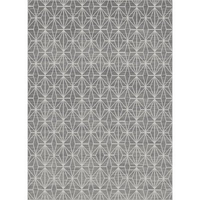 Manhattan Sophisticate Gray Synthetic 9' x 12' Easy-Care Rug