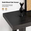 Bekrvio 47-Inch Farmhouse Wood Console Tables with Solid Wood Veneer - 2'' Thickened Tabletop, 2-Tier Narrow Sofa Table Behind Couch - 3 of 4
