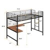 Twin Metal Loft Bed with Desk and Metal Grid,White - 4 of 4