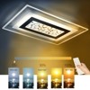 YIYIBYUS White Modern Acrylic Flush Mount LED Ceiling Light with Remote for Living Room - 4 of 4