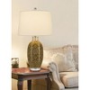 Cal Lighting 150W 3 Way Olive Ceramic Table lamp with hardback Taper Fabric Drum Shade, Cinnamon (BO-2974TB) - 2 of 3