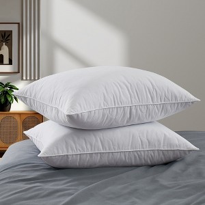 Set of 2 Premium Medium Feather Quilted Bed Pillow with Soft Cover - 1 of 4