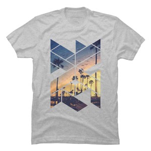Men's Design By Humans Vintage Palm Beach Geometric By Magnussons T-Shirt - 1 of 4