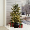 LuxenHome 4Ft Pre-Lit Green Artificial Pine Christmas Tree with Pinecones and Round Black Pot - 2 of 4