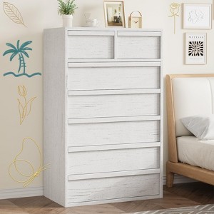 Modern Drawer Dresser, Tall Chest of Drawers with Spacious Storage, Wooden Organizer for Bedroom, Living Room, Nursery, Garvee - 1 of 4
