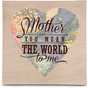 Pavilion Gift Company - Mother - 5" x 5" Canvas Heart Plaque - Wall Sign Panels - 1 of 4